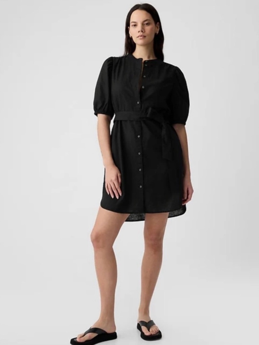 Gap S Linen-Cotton Puff-Sleeve Mini
Shirtdress